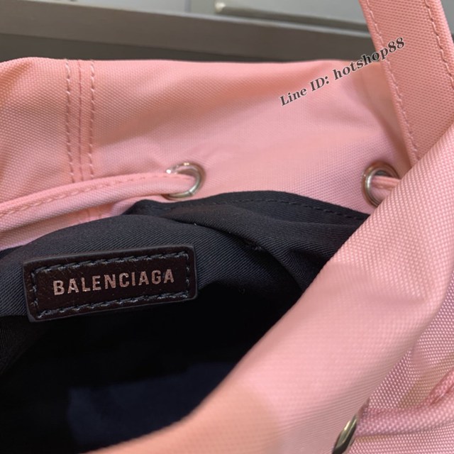 Balenciaga專櫃爆款Balen超輕水桶包 巴黎世家粉色帆布手提包 fyj1500